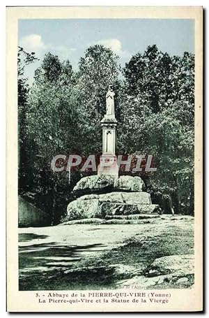 Image du vendeur pour Carte Postale Ancienne Abbaye de la Pierre Oui Vire et le statue de la vierge mis en vente par CPAPHIL