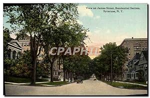 Carte Postale Ancienne View on James Street Residention Section Syracuse