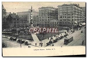 Carte Postale Ancienne Lafayette Square Buffalo Tramway
