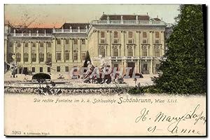 Bild des Verkufers fr Carte Postale Ancienne Schonbrunn Wien Die rechte Fontaien im kk Schlosshofe Sien zum Verkauf von CPAPHIL