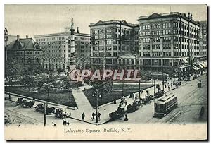 Carte Postale Ancienne Lafayette Square Buffalo Tramway