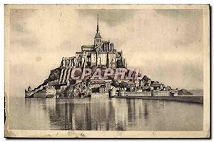 Carte Postale Ancienne Abbaye Du Mont St Michel vue générale Face Sud A Marée Haute