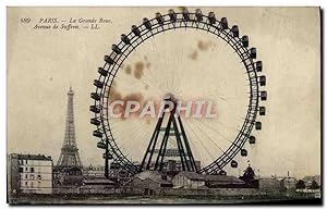 Bild des Verkufers fr Carte Postale Ancienne Paris La Grande Roue Avenue De Suffren Tour Eiffel zum Verkauf von CPAPHIL