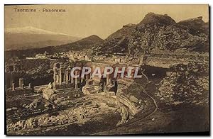 Carte Postale Ancienne Taormina Panorama