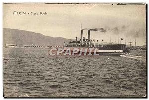 Carte Postale Ancienne Messina Ferry Boats Bateau