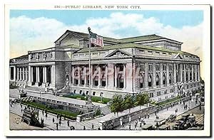 Carte Postale Ancienne Public Library New York City Bibliotheque