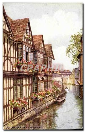Carte Postale Ancienne Old Canterbury & River Stour