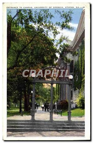 Bild des Verkufers fr Carte Postale Ancienne Entrance to Campus University of Georgia Athens zum Verkauf von CPAPHIL