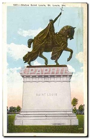 Carte Postale Ancienne Statue Saint Louis St Louis Mo