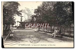 Carte Postale Ancienne Constantine Le square de la Repabliqne