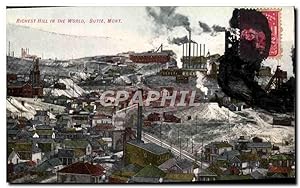 Carte Postale Ancienne Richest Hill in the world Butte Mont