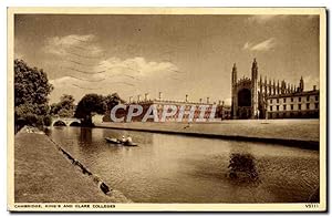 Carte Postale Ancienne Cambridge King's And Clare Colleges