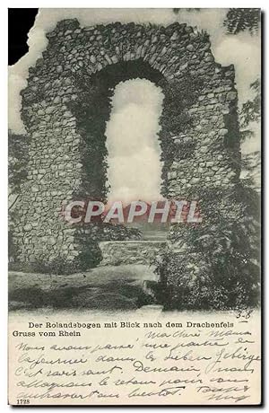 Image du vendeur pour Carte Postale Ancienne Der Rolandsbogen Mit Blick Nach Dem Drachenfels Gruss Vom Rhein mis en vente par CPAPHIL