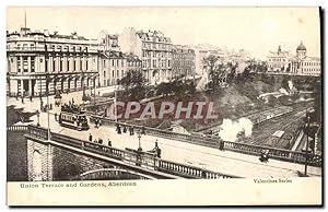 Carte Postale Ancienne Union Terrace and gardens Aberdeen Train