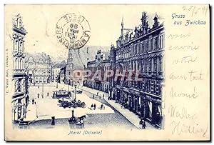 Carte Postale Ancienne Gruss Aus Zwickau Markt