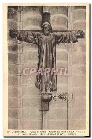 Image du vendeur pour Carte Postale Ancienne Quimperle L'Eglise Ste Croix Christ en Robe du 17eme mis en vente par CPAPHIL