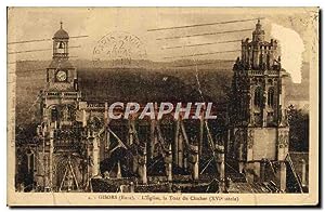 Bild des Verkufers fr Carte Postale Ancienne Gisors L'Eglise La Tour Du Clocher zum Verkauf von CPAPHIL