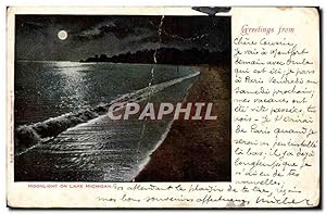 Immagine del venditore per Carte Postale Ancienne Moonlight On Lake Michigan venduto da CPAPHIL