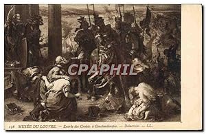 Bild des Verkufers fr Carte Postale Ancienne Musee Du Louvre Entre Des Croises A Constantinople Delacroix zum Verkauf von CPAPHIL