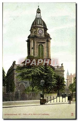 Carte Postale Ancienne Birmingham St Phillip's Pro Cathedral