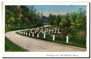 Carte Postale Ancienne Greetings From Richmond Maine