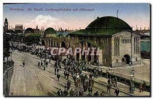 Carte Postale Ancienne Hamburg st Pauli Landungsbrucken Mit Elbtunnel