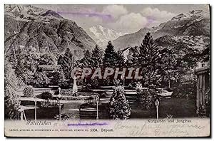 Bild des Verkufers fr Carte Postale Ancienne Interlaken Kurgarten und Jungfrau zum Verkauf von CPAPHIL