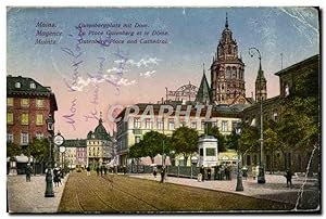 Bild des Verkufers fr Carte Postale Ancienne Mainz La Place Gutenberg et le Dome zum Verkauf von CPAPHIL