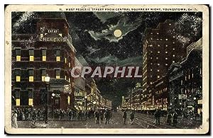 Imagen del vendedor de Carte Postale Ancienne West Federl Street From Central Square By Night Youngstown a la venta por CPAPHIL