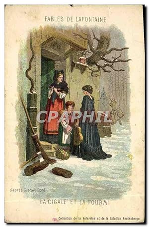 Image du vendeur pour Carte Postale Ancienne Fantaisie Fables de Lafontaine La cigale et la fourmi mis en vente par CPAPHIL