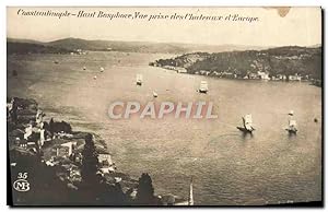Carte Postale Ancienne Constalinople Haut Bosphore vue Prise Des Châteaux d'Europe Turquie