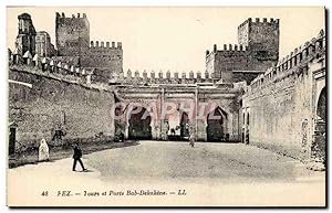 Carte Postale Ancienne Fez Tours et Porte Bab Dekakene