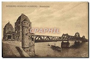 Carte Postale Ancienne Duisburg Ruhrort Homberg Rheinbrucke