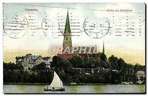 Carte Postale Ancienne Chemnitz Kirche Mit Schlossteich