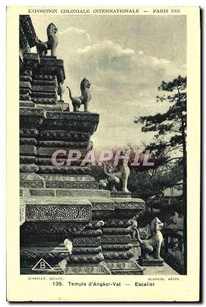 Seller image for Carte Postale Ancienne Exposition Coloniale Internationale Paris 1931 Temple d'Angkor Vat Escalier for sale by CPAPHIL