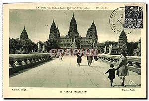 Bild des Verkufers fr Carte Postale Ancienne Exposition Coloniale Internationale Paris 1931 Temple d'Angkor Vat zum Verkauf von CPAPHIL