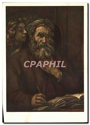 Image du vendeur pour Carte Postale Moderne Peinture Hollandaise Rembrandt Van Ryn Saint Mathieur et l'ange Musee du Louvre Paris mis en vente par CPAPHIL