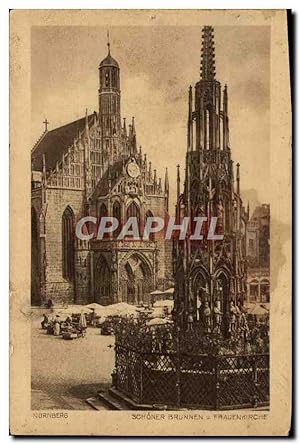 Bild des Verkufers fr Carte Postale Ancienne Nurnberg Schoner Brunnen u Frauenkirche zum Verkauf von CPAPHIL
