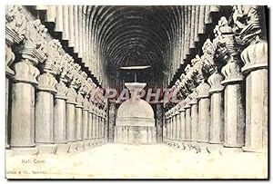 Carte Postale Ancienne Kali Cave Inde