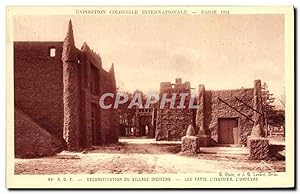 Carte Postale Ancienne Exposition Coloniale Internationale Paris 1931 Reconstitution du village i...