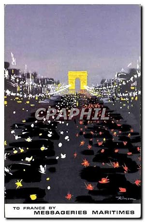 Carte Postale Moderne To France By Messageries Maritimes Champs Elysees Arc de Triomphe