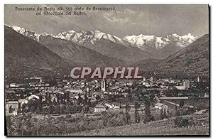 Carte Postale Ancienne Aosta Panorama da Visto da Beouregard col Ghiacciaio del Ruitor