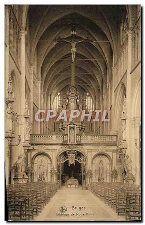 Carte Postale Ancienne Bruges Intérieur De Notre Dame orgue