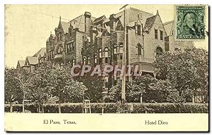Carte Postale Ancienne El Paso Texas Hôtel Dieu
