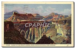 Bild des Verkufers fr Carte Postale Ancienne Arizona Sunset in the Granite Gorge Grand Canyon National Park zum Verkauf von CPAPHIL