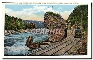 Carte Postale Ancienne Giant Rock and Trolley Line Through Gorge Niagara Falls