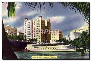 Carte Postale Ancienne Dallas Park Miami Florida Bateau