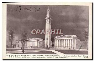 Carte Postale Ancienne New Municipal Buildings Springfield Masschusetts Now being erected on Cour...