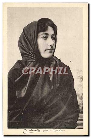 Carte Postale Ancienne Type Corse Femme Folklore