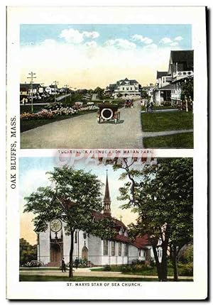 Carte Postale Ancienne Tuckernuck Avenue From Waban Park St Marys Star Of Sea Church